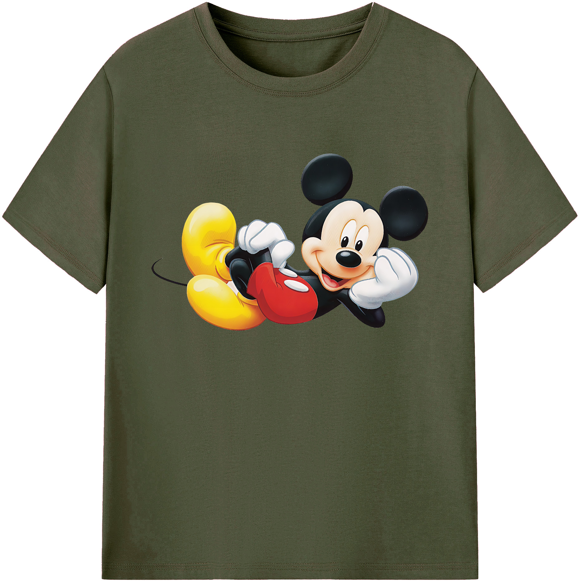 ミッキーマウス Mickey Mouse 綿100％ メンズ半袖Tシャツ｜肌触りやわらか＆通気性